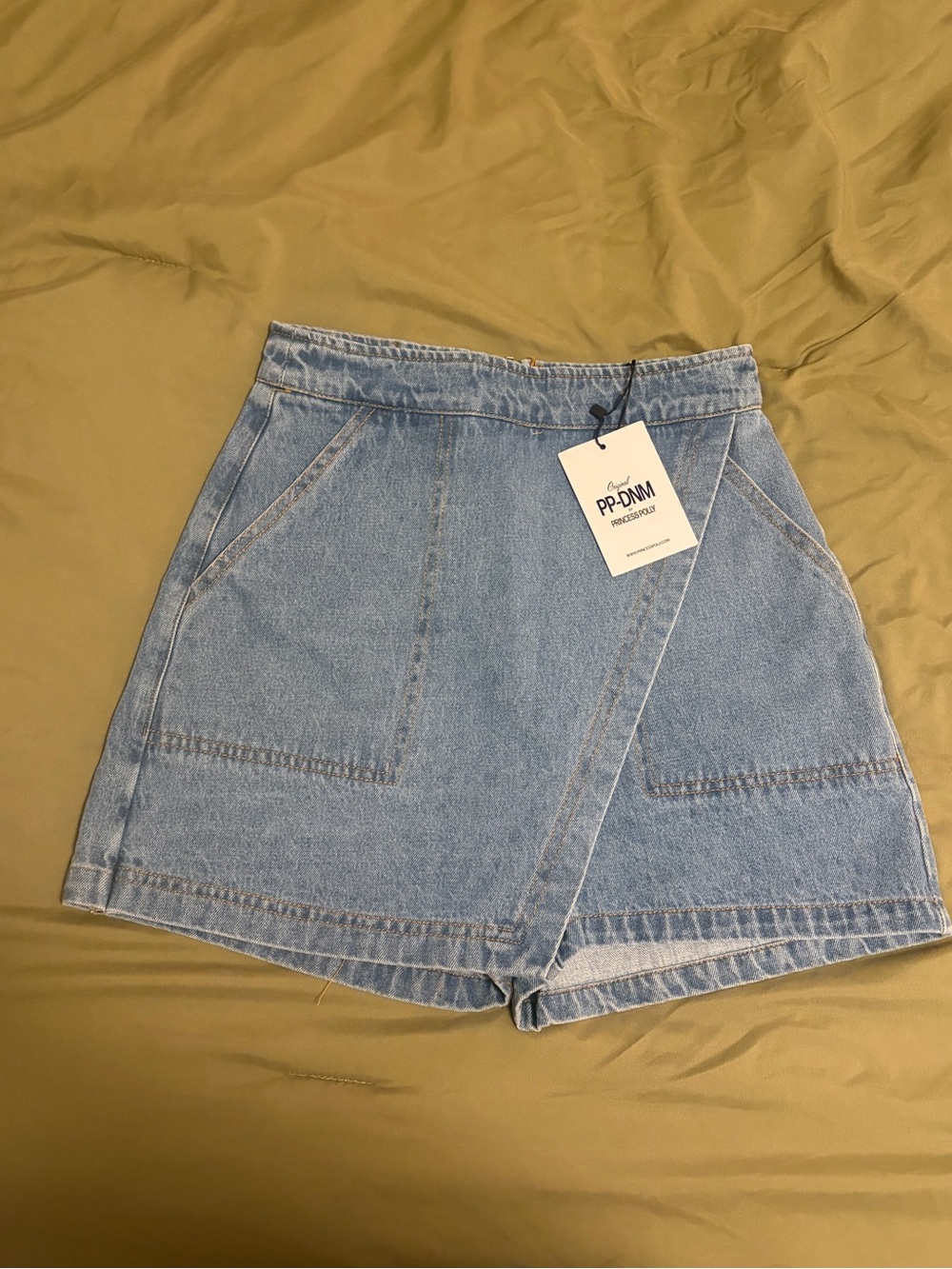 Princess Polly NWT Caruso Denim Wrap Skort - Light Wash -Size 2